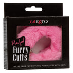 Playful Furry Cuffs Pink Plush Faux Fur Covered Adjustable Handcuffs with Lock and Keys > Bondage Gear > Handcuffs