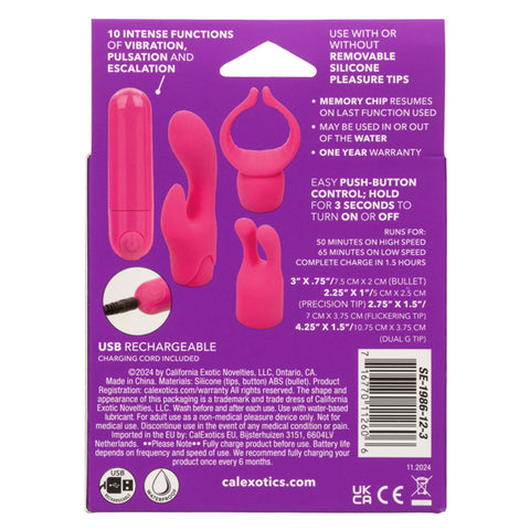 Pleasure Kits Lovers Collection with Rechargeable Bullet and Silicone Pleasure Tips > Sex Toys > Sex Kits