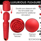 Pleasure Rose Silicone Wand With Rose Attachment Red > Sex Toys For Ladies > Rose Stimulators