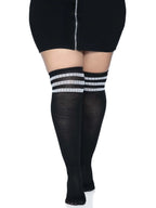 Plus Size Over The Knee Athletic Socks Black And White > Clothes > Hosiery > Socks & Anklets