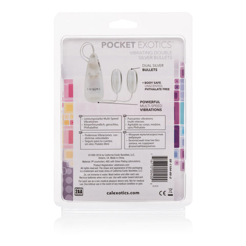 Pocket-Sized Multi-Speed Vibrating Double Silver Bullets Toy BULLETS & EGGS