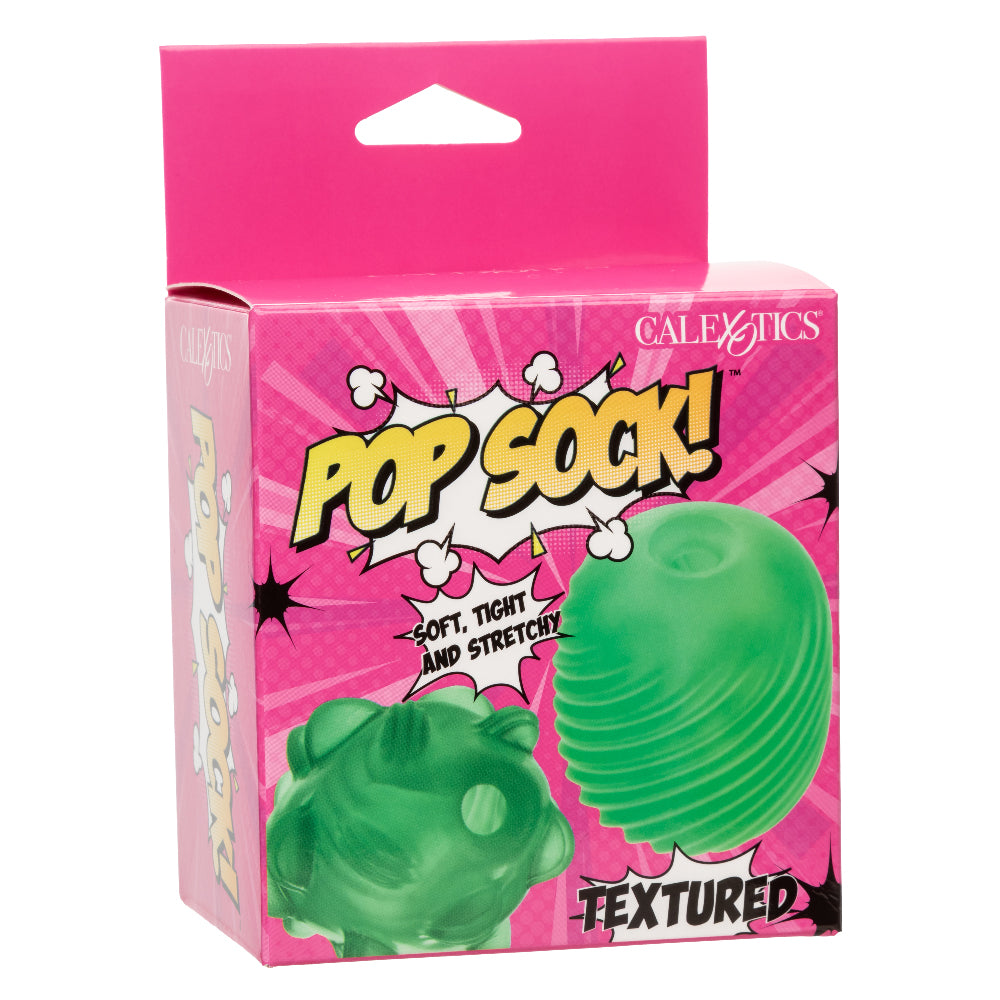 Pop Sock Textured Reversible Masturbator Soft Tight Stretchy Green > Sex Toys For Men > Masturbators Cup