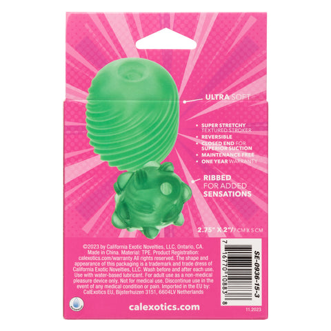 Pop Sock Textured Reversible Masturbator Soft Tight Stretchy Green Strokers - Cup|Egg