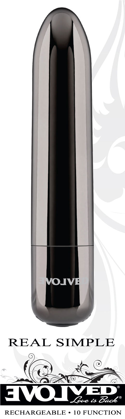 Evolved Real Simple (Black) – USB Rechargeable 10 cm Bullet Vibrator > Vibrators > Finger Vibrators