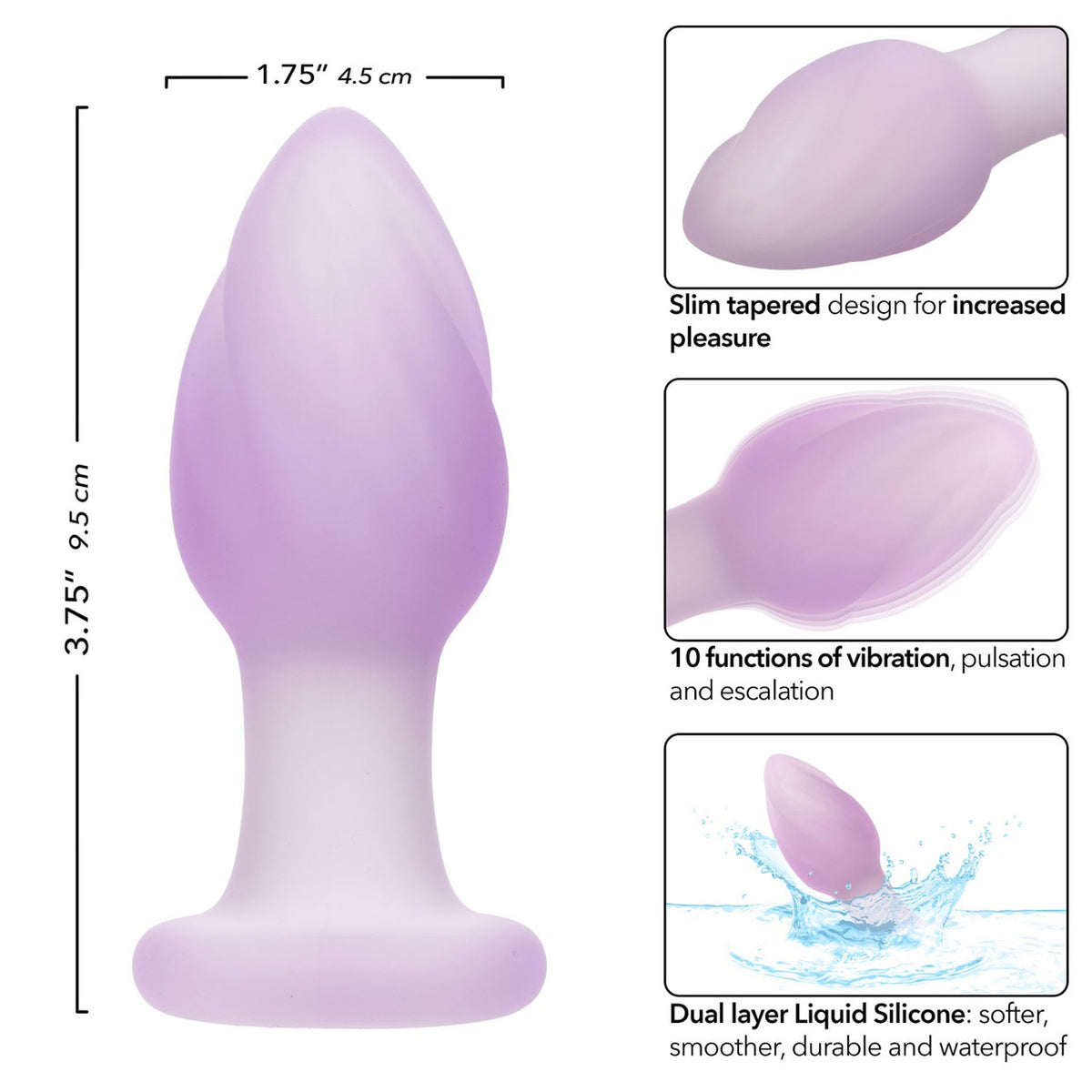 Lavender Haze Ridge Probe – Slim 3.75 Inch Ridged Vibrating Butt Plug > Anal Range > Vibrating Butt Plugs