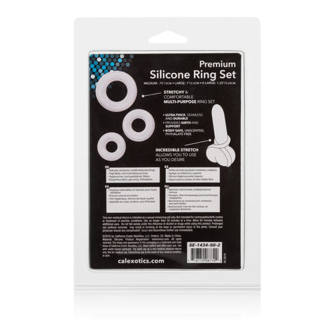 Premium Clear Silicone Ring Set - Medium, Large, XL Sizes COCK RING Set
