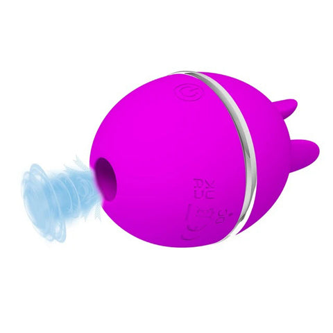 Pretty Love Gemini Ball Fuchsia Dual Function Adult Toy Suction Stimulator