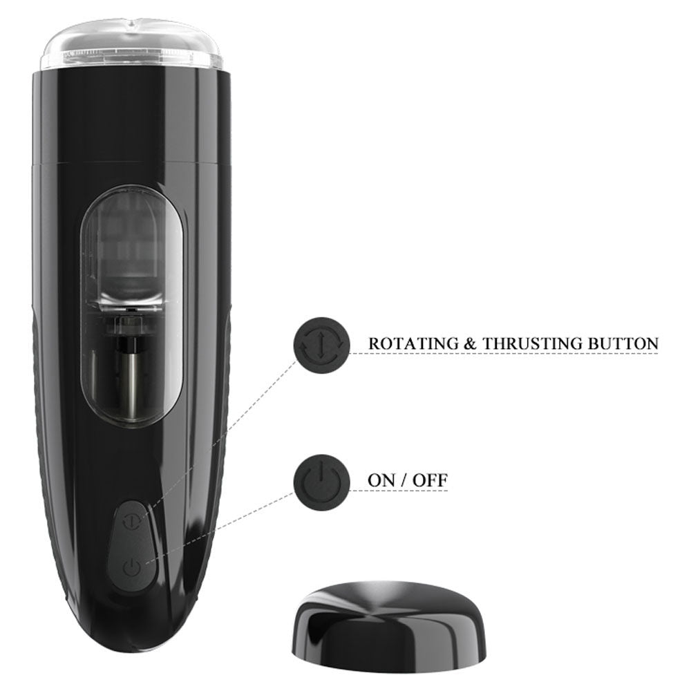 Pretty Love Marlon Black Thrusting Rotating Male Masturbator Strokers - Auto