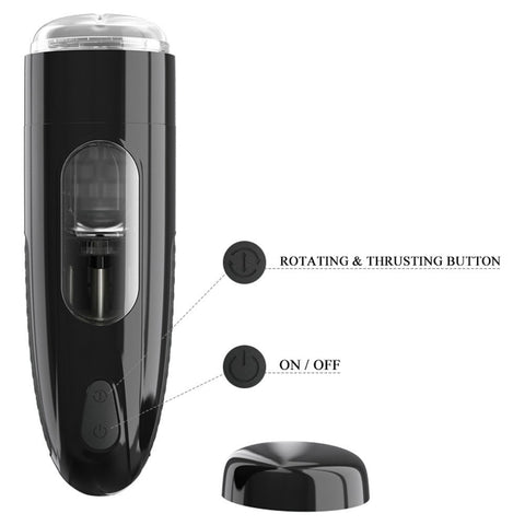 Pretty Love Marlon Black Thrusting Rotating Male Masturbator Strokers - Auto