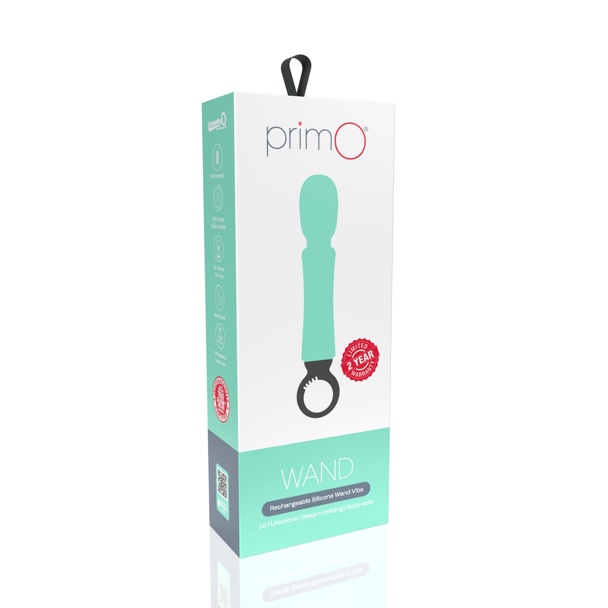 Primo Wand Rechargeable Vibe by Screaming O in Kiwi Color Vibrators