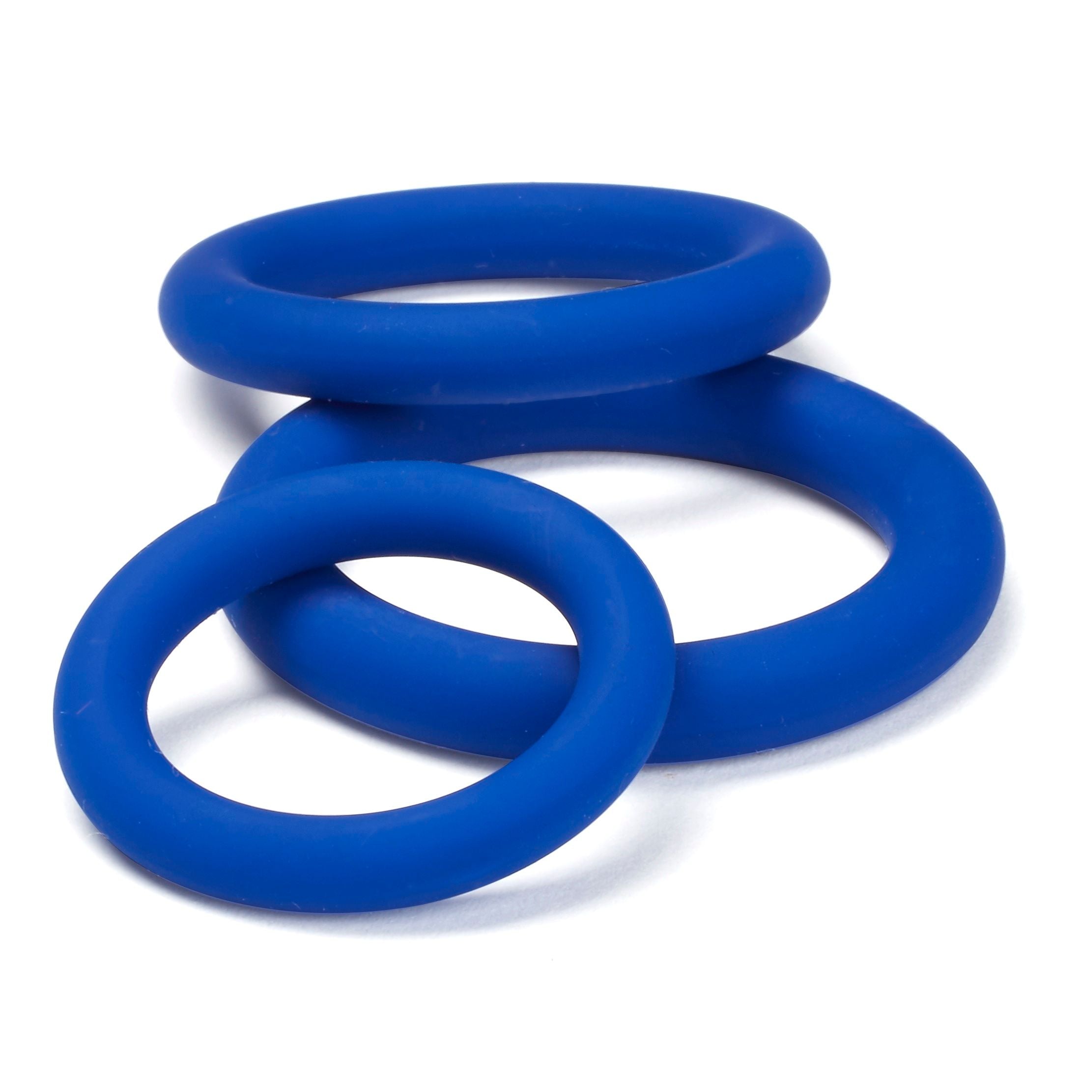 Pro Sensual Silicone Cock Ring Set 3 Pack Blue Sex Toy COCK RING Set