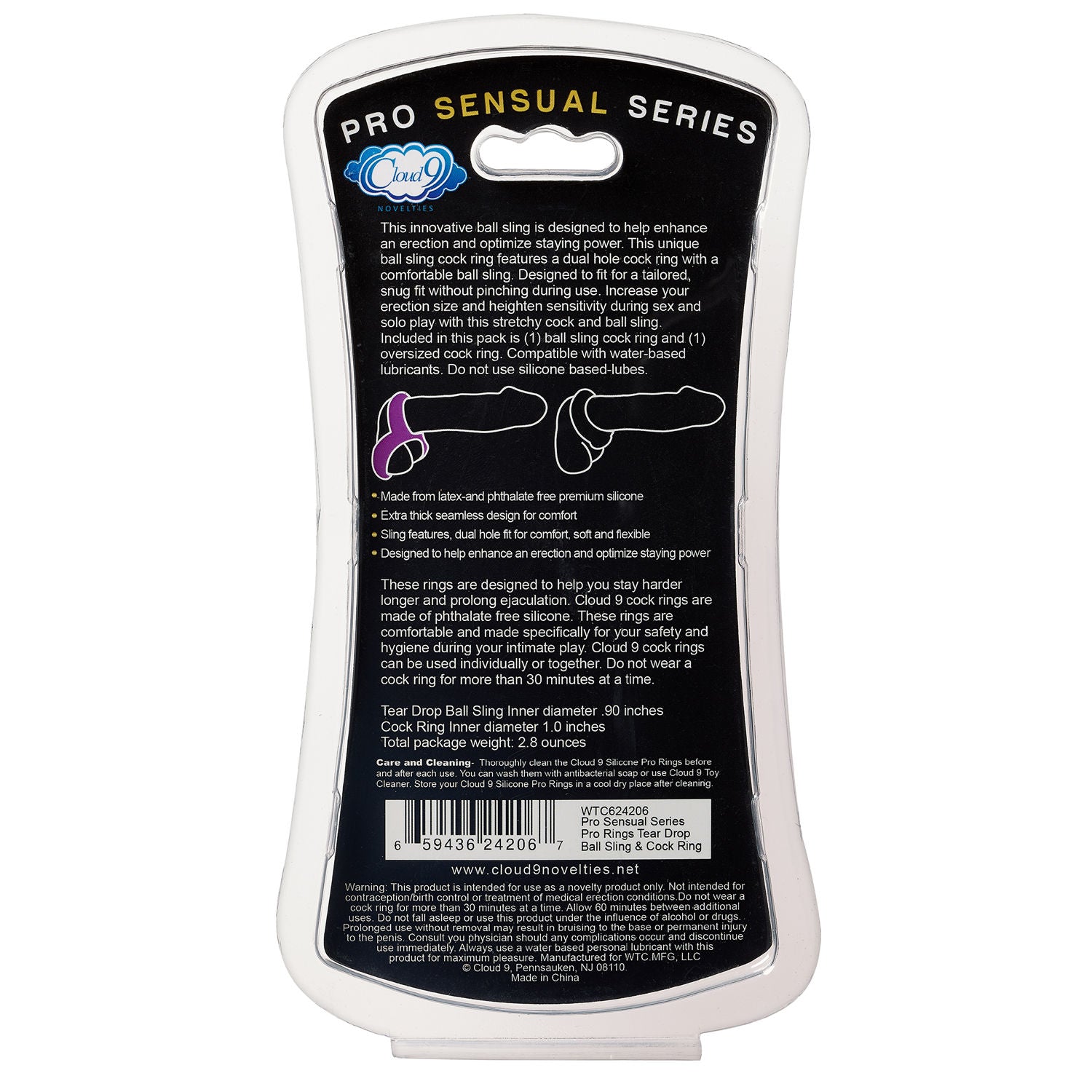 Pro Sensual Silicone Tear Drop Ball Sling Cock Ring Enhancer > Cock Ring > Sets