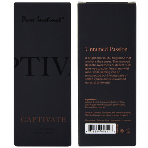 Pure Instinct Pheromone Eau De Parfum 2oz Captivate Scent Perfume Spray