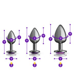 Purple Round Gem Anal Trainer Kit with Small Medium Large Plugs > Anal Range > Butt Plug Kits