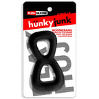 Boomerang Double-Ring Cockring & Nut-Tugger Black Black > Cock Ring > Single