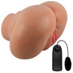 Luna Realistic Dual-Entry Vibrating Masturbator Tan > Sex Toys For Men > Assbators