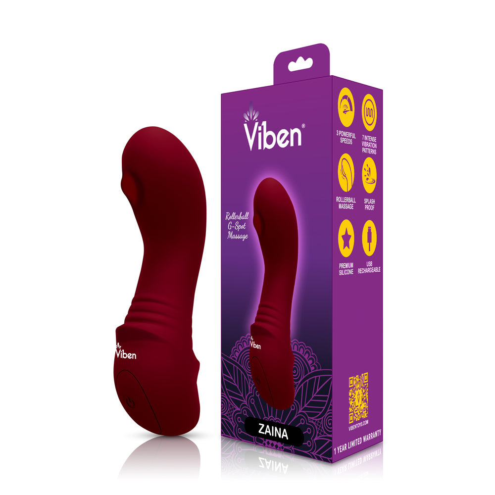 Viben Zaina Mini Rollerball G-Spot Vibrator in Ruby Color > Sex Toys For Ladies > G-Spot Vibrators