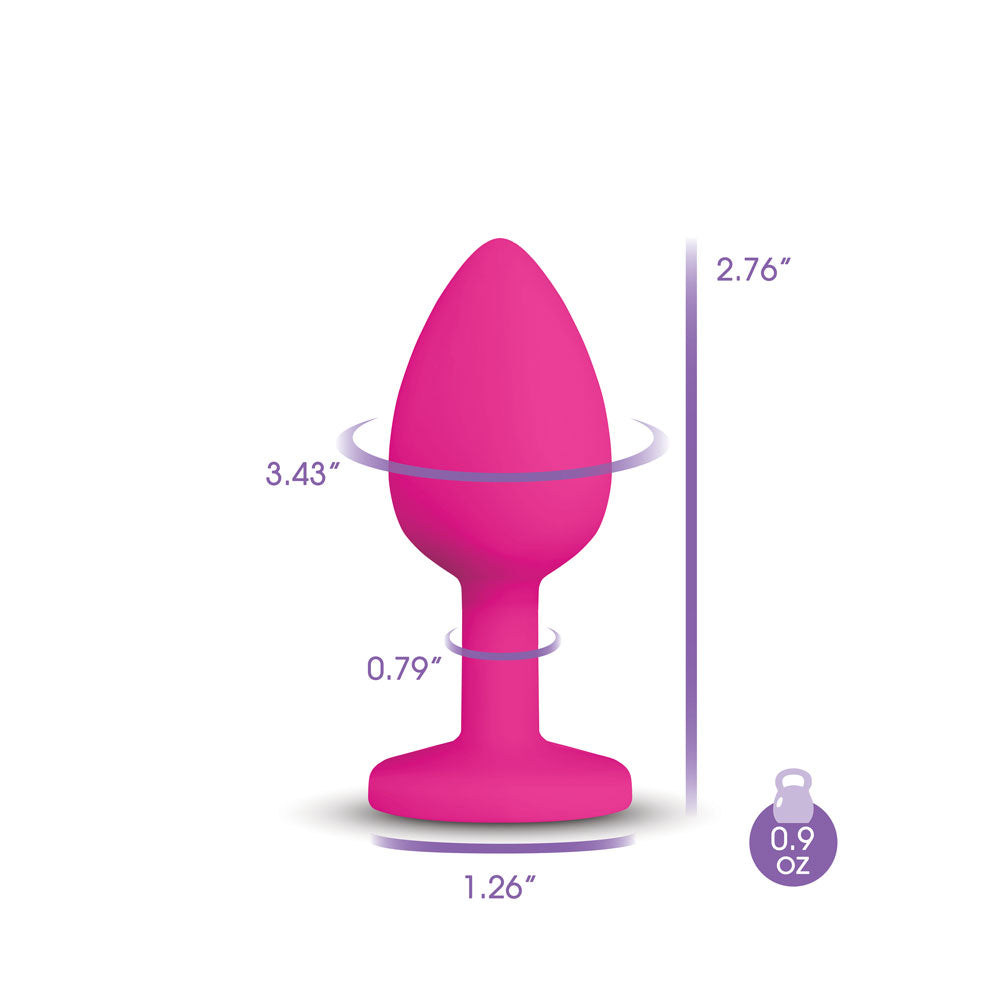 Cheeky Charms Gemma 2.74 Inch (Purple Gem Pink) – Small Silicone Butt Plug > Anal Range > Jewel Butt Plugs