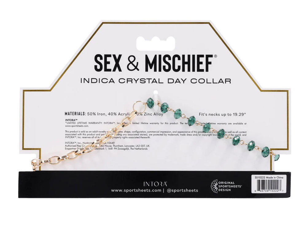 Indica Crystal Day Collar (Green) – Adjustable Jewelry Collar Secondary image
