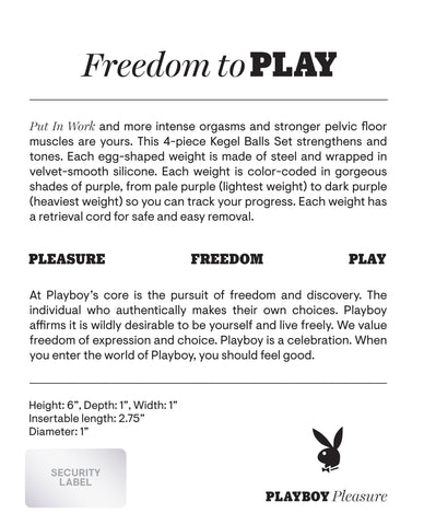 Playboy Pleasure PUT IN WORK Kegel Ball Set for Strength Purple > Sex Toys For Ladies > Kegel Exercise