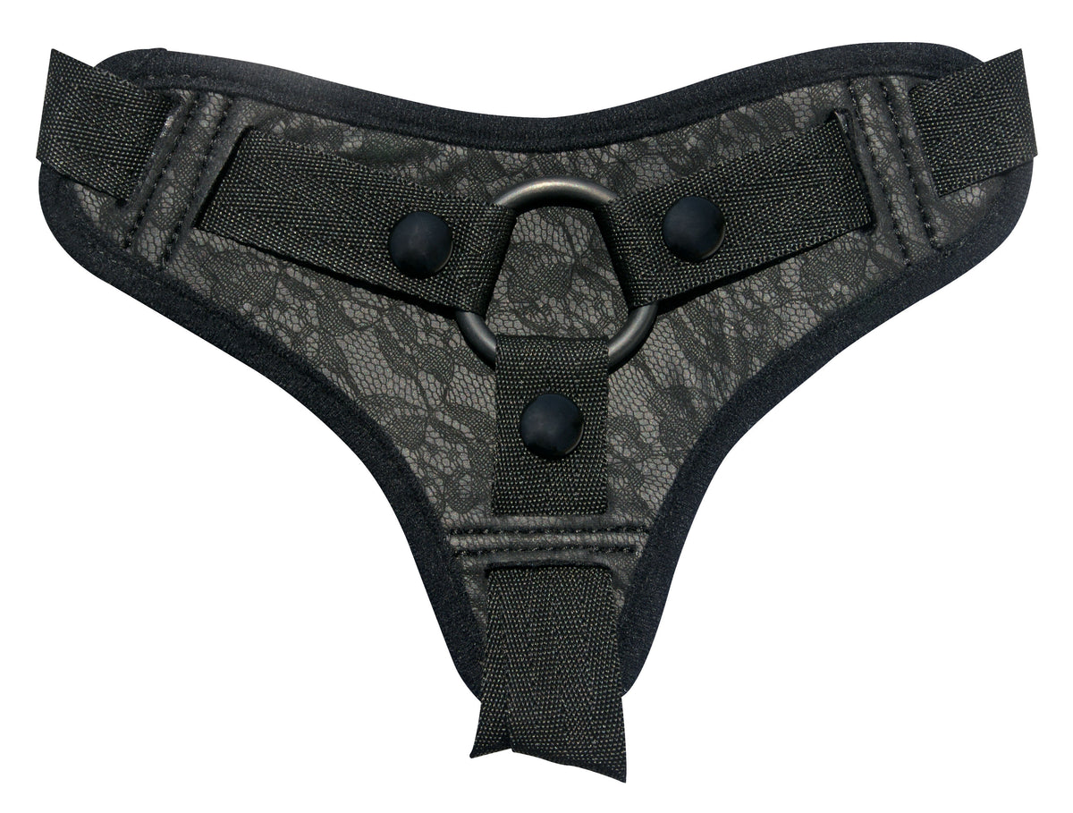 Sincerely Lace Strap-On Harness Adjustable Fit Up to 60 Inches Black Harnesses & Strap-Ons