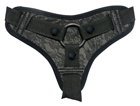 Sincerely Lace Strap-On Harness Adjustable Fit Up to 60 Inches Black Harnesses & Strap-Ons