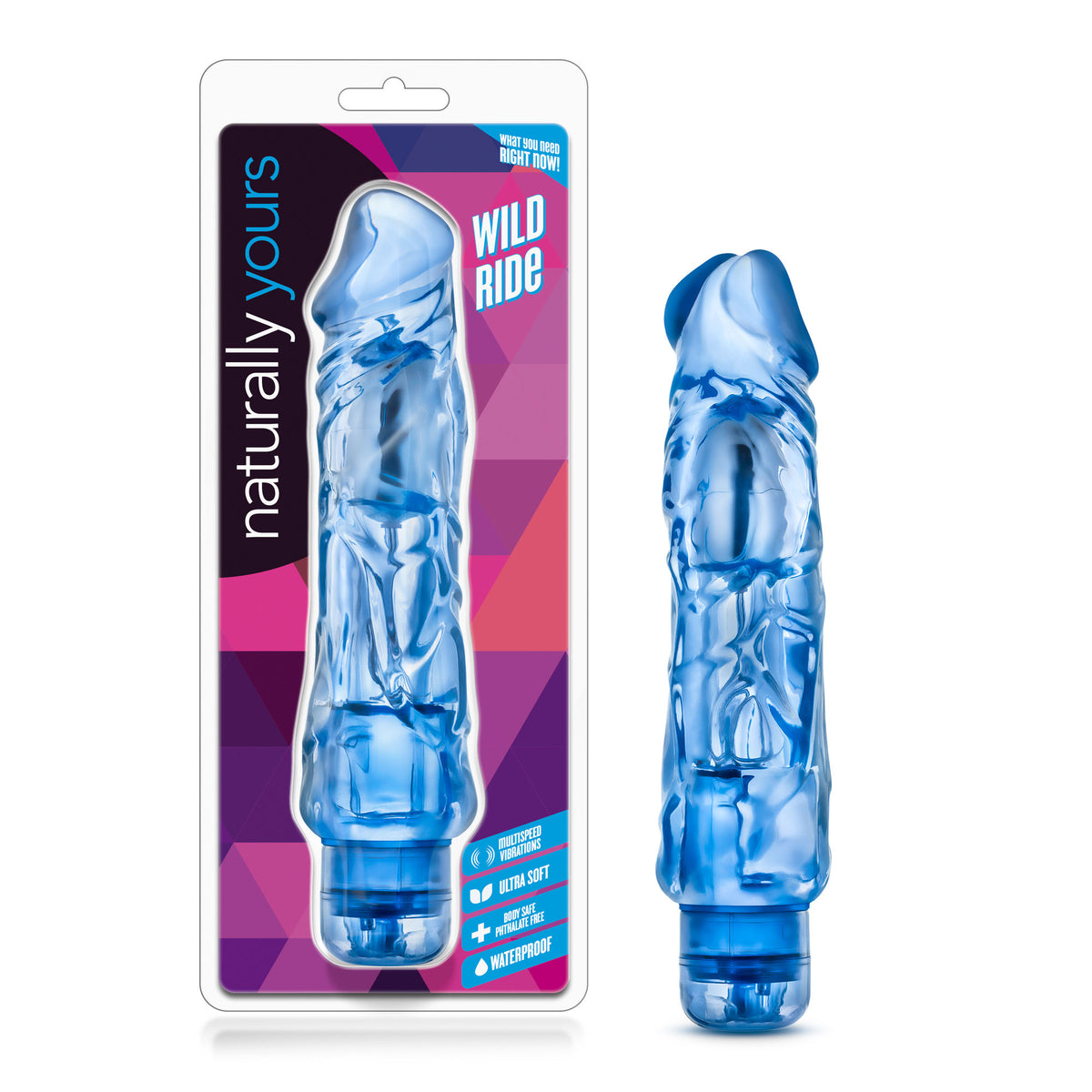 Wild Ride Blue Realistic Bendable Vibrator for Intense Stimulation Blue Vibrators