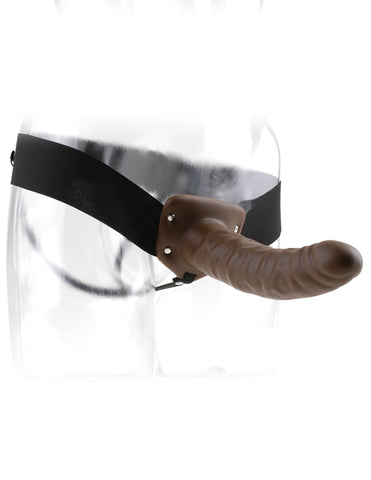 Fetish Fantasy 8 Inch Hollow Flesh Color Strap-On Dildo Brown SLEEVES