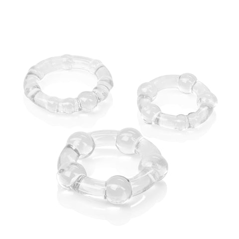 CalExotics Island Rings Clear Stretchy Erection Enhancer Rings - Small, Medium, Large Sizes COCK RINGS