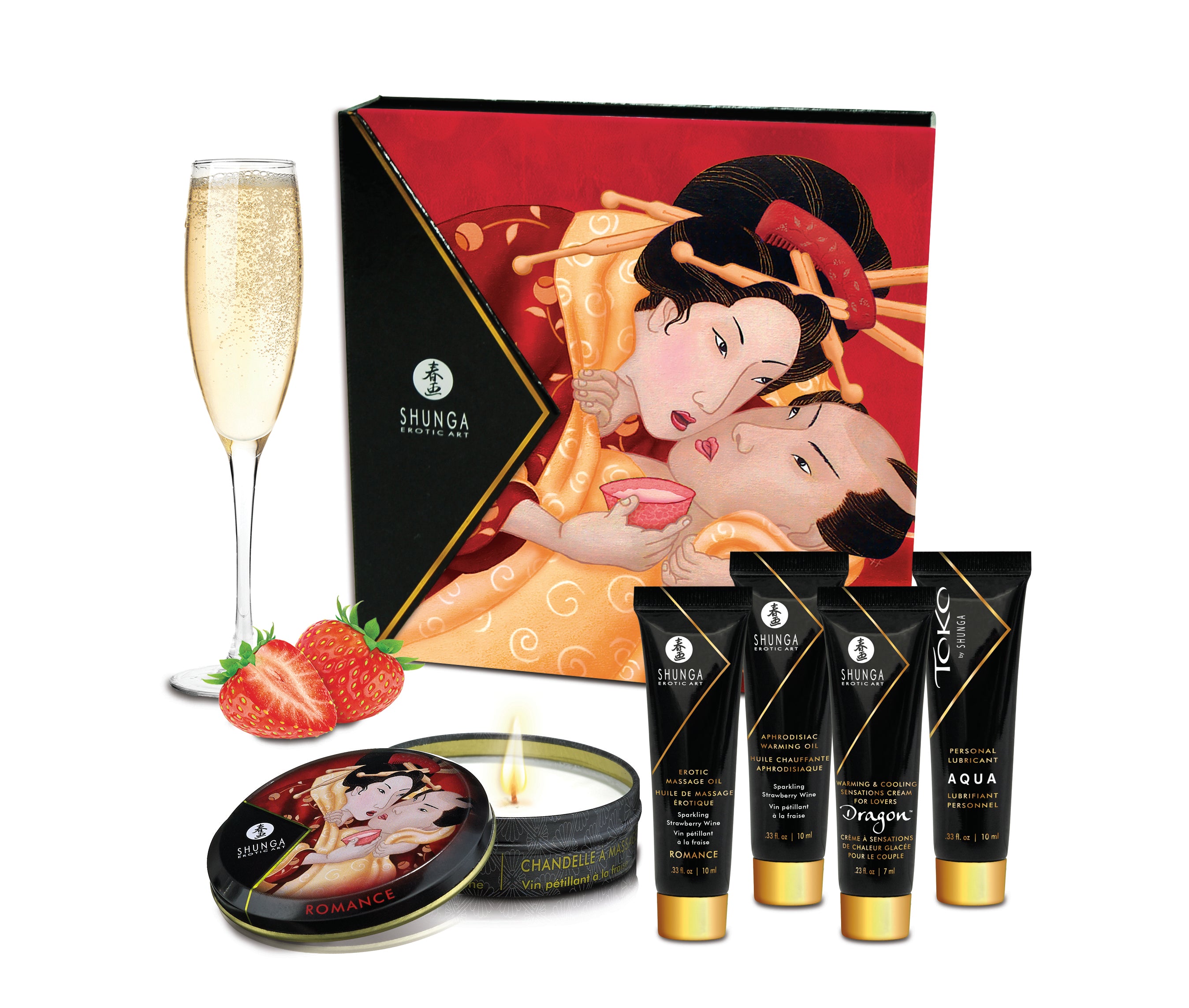 Geisha's Secrets Intimacy Gift Set with Sparkling Strawberry Wine Secondary image