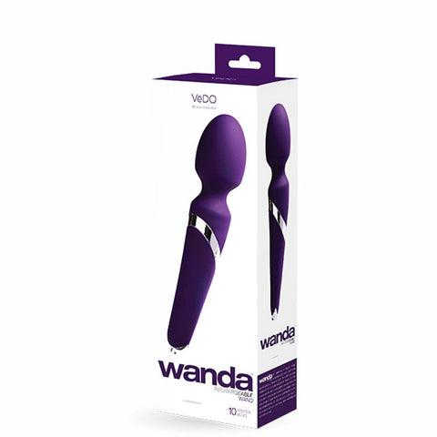 Wanda Rechargeable Wand Massager with 10 Powerful Vibrations Purple Electric Massager