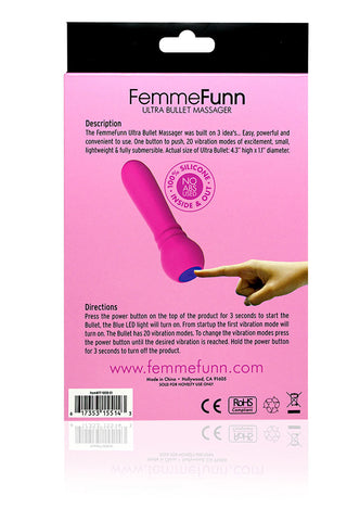 Ultra Bullet Discreet Pink Vibrator with 20 Vibration Modes BULLETS