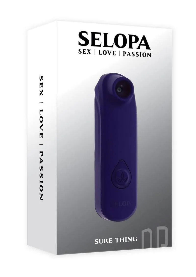 Selopa Sure Thing Vibrating and Sucking Adult Stimulator Device Black AIR PULSATION