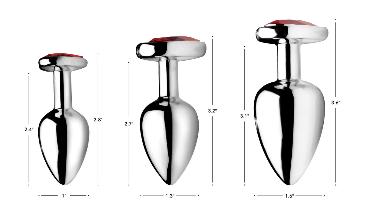 Red Heart Gem Anal Plug Set with Three Graduated Sizes > Anal Range > Butt Plug Kits