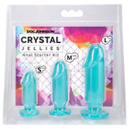 Crystal Jellies Anal Starter Kit (Teal) – 1 Inch Beginner Butt Plug Set > Anal Range > Butt Plug Kits