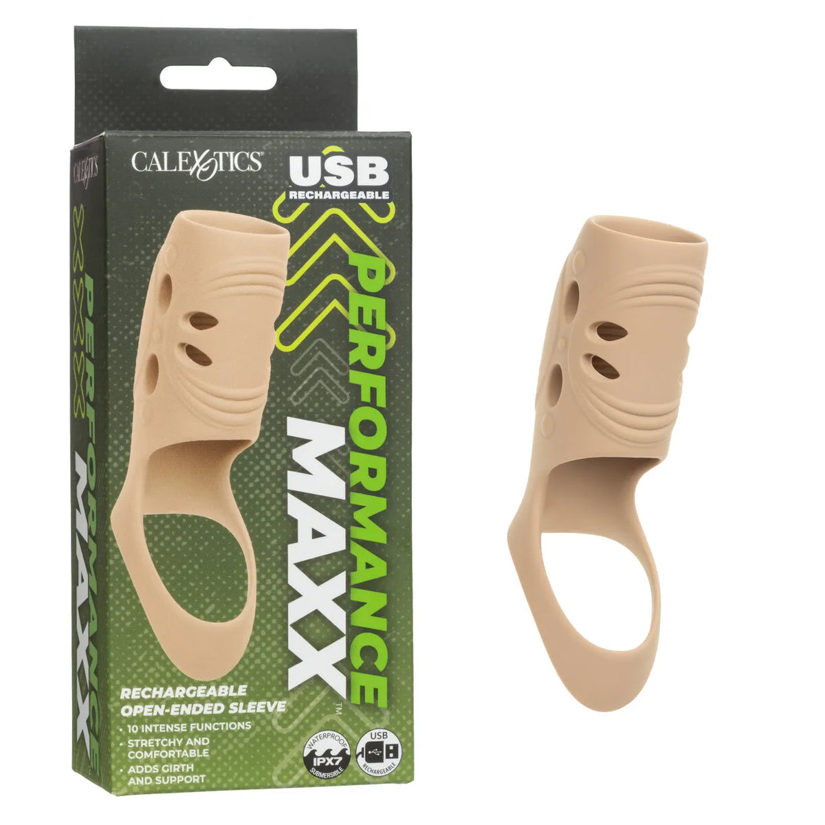 Performance Maxx Rechargeable Open-Ended Sleeve – Silicone Waterproof Sleeve > Sex Toys For Men > Penis Sleeves