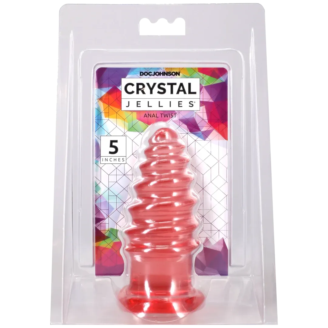 Doc Johnson Crystal Jellies Anal Twist – 5 Inch Phthalate-Free Butt Plug Pink > Anal Range > Butt Plugs