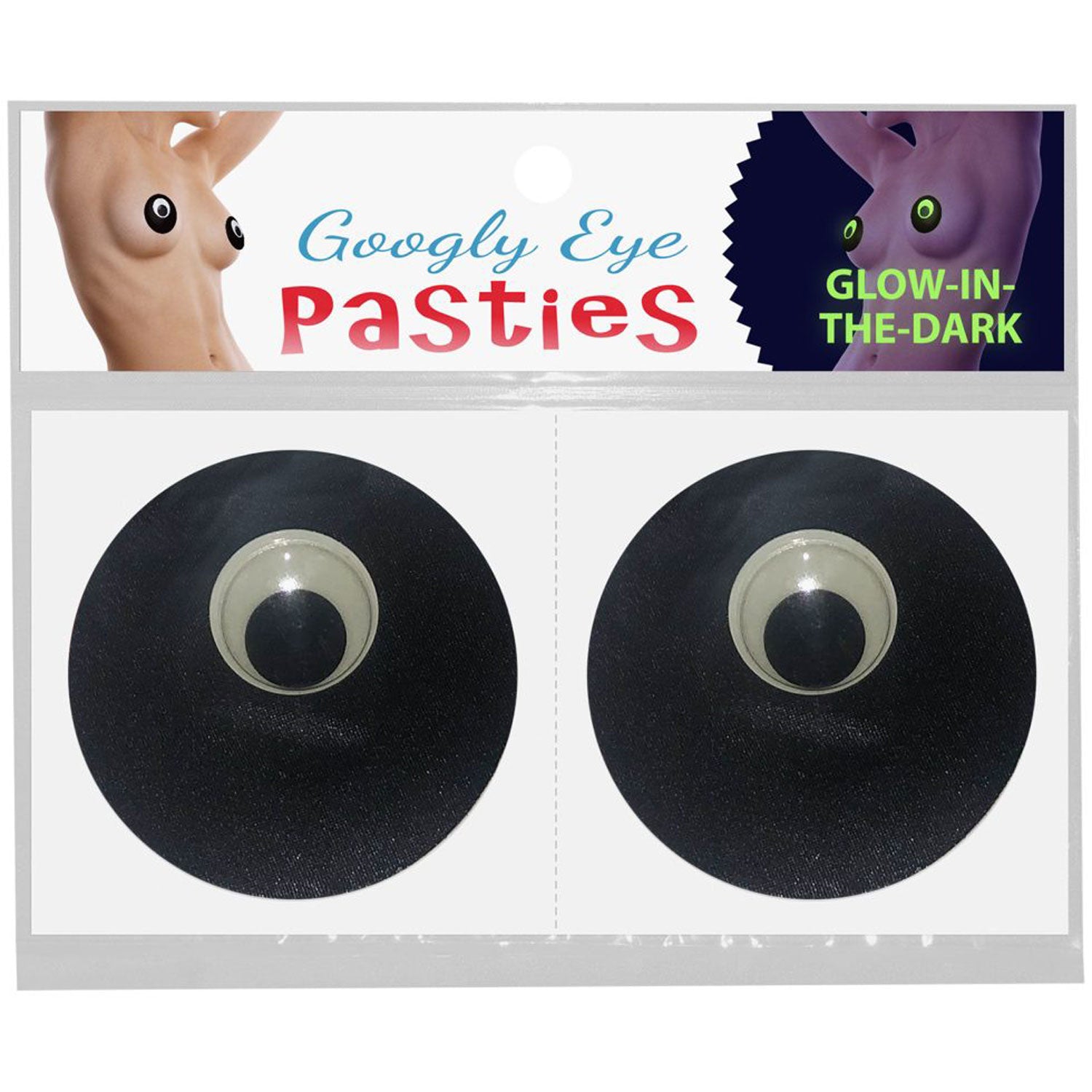 Googly Eye Glow in the Dark Pasties for Adult Intimacy Fun Black Pasties
