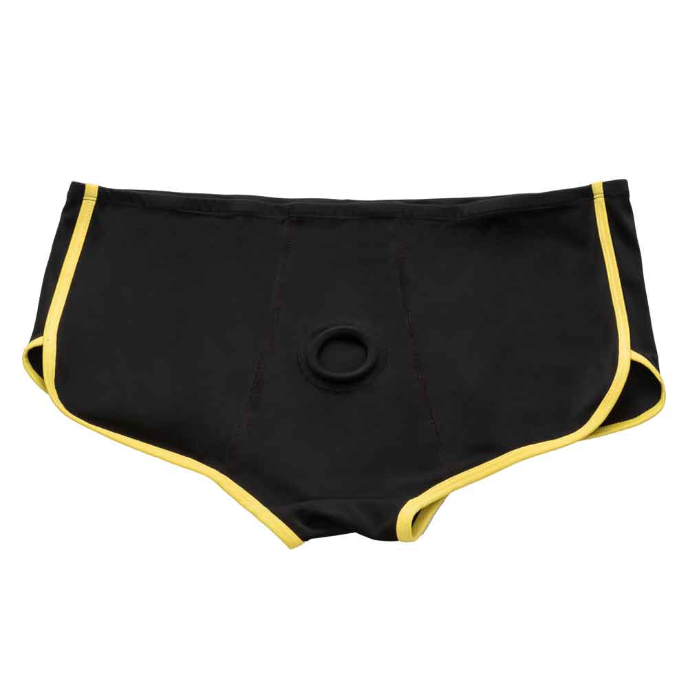Boundless Black and Yellow Harness Brief for Men Large XL Harnesses & Strap-Ons