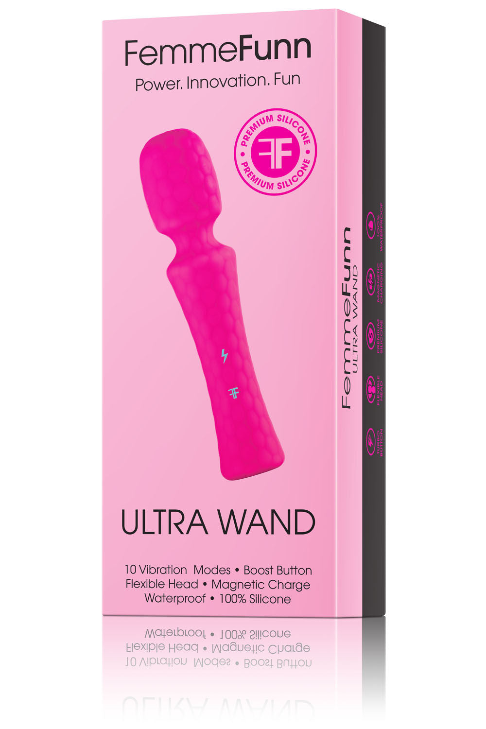Ultra Wand (Pink) – Ergonomic Body Wand Vibrator with Flexible Head and 10 Vibration Modes Electric Massager