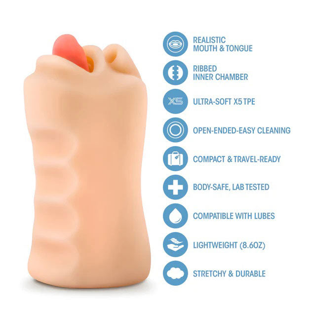 Blush Oral Anne Male Masturbator with Vanilla Scent Strokers - Manual