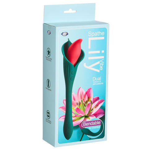 Spathe Lily Vibrator Green Two-Motor Intense Pleasure Toy Multi Vibrators