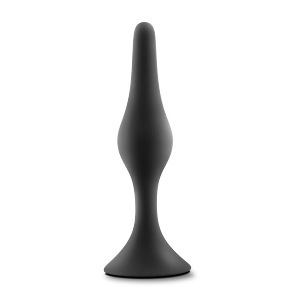 Anal Adventures Platinum Silicone Medium Beginner Anal Plug Black Butt Plugs