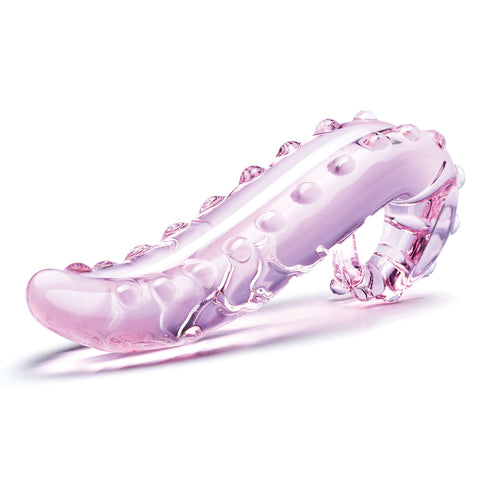 6 Inch Glass Dildo with Textured Tongue for G-Spot Stimulation DONGS Glass