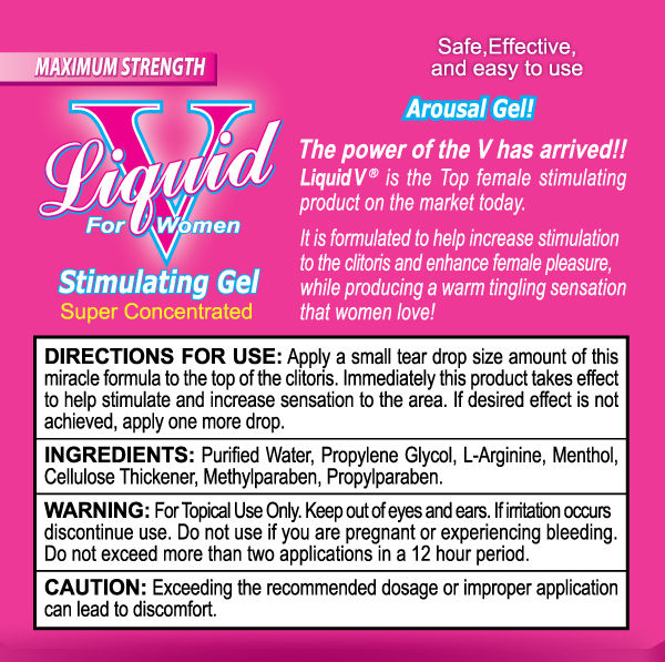 Liquid V Clitoral Stimulating Gel for Women 1 Packet Box Enhancers Female