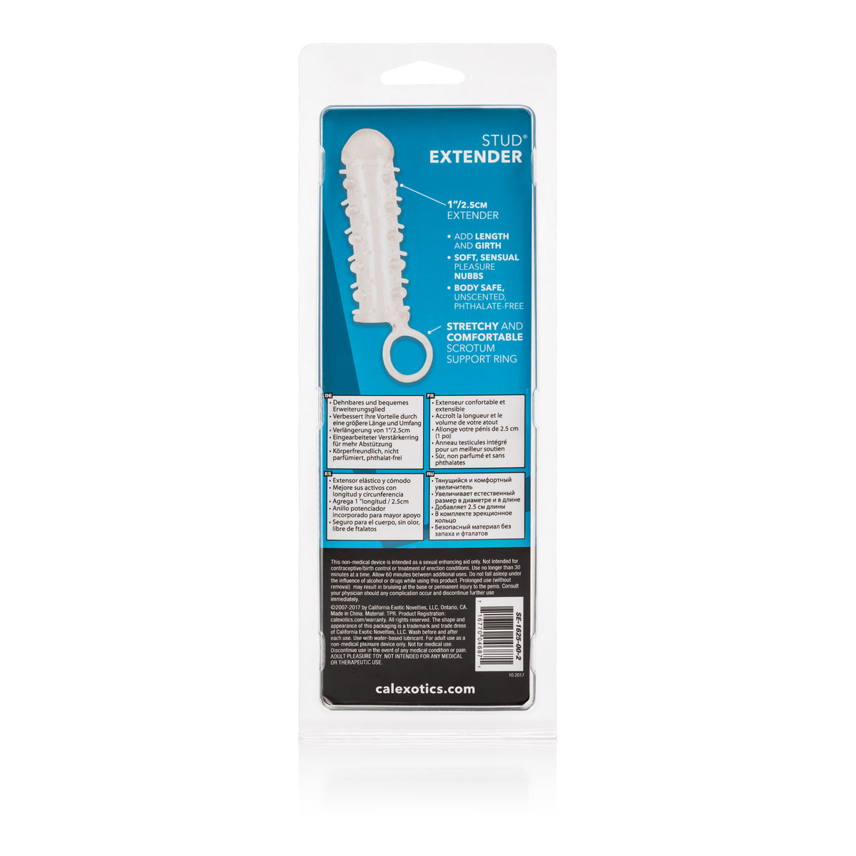 Stud Extender with Support Ring and Nubby Stimulators Sleeve > Sex Toys For Men > Penis Sleeves