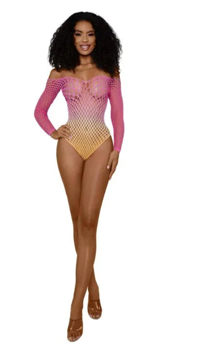 Ombre Net Bodystocking – Stretch Mesh Lingerie Multi One Size > Clothes > Bodies and Playsuits