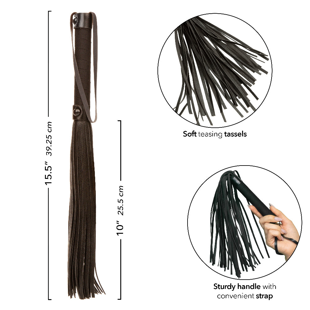 Nocturnal Collection Black Flogger for Sensory Bondage Play Whips & Paddles