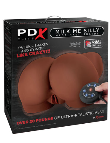 Pdx Elite Milk Me Silly Brown Mega Vibrating Male Masturbator Brown Strokers - Manual