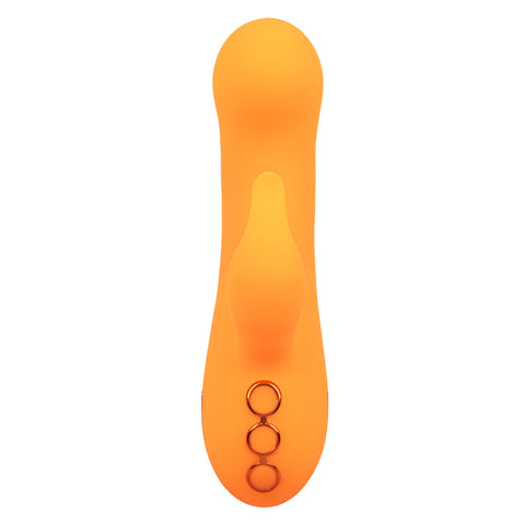 California Dreaming Montecito Muse Orange Silicone G-Spot Stimulator with 10 Vibration Functions and 3 Inflation Settings VIBRATORS-RABBIT
